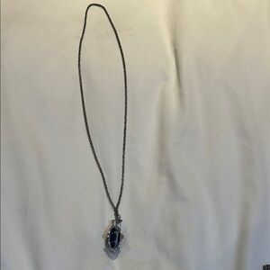 Elegant Silver Necklace with Blue Pendant